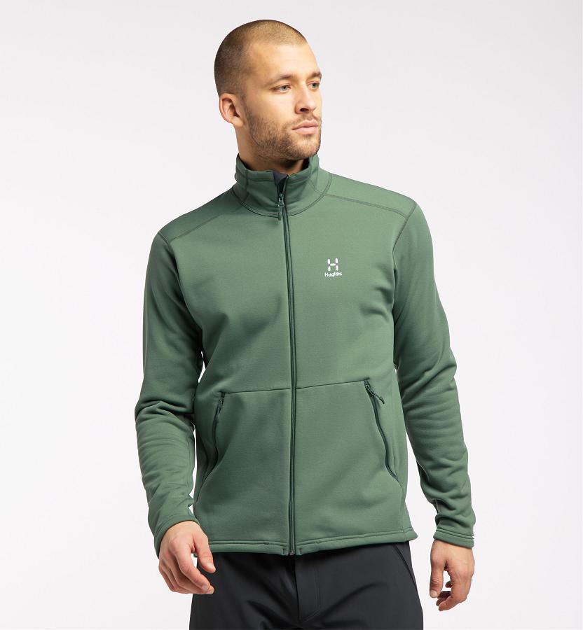 Haglöfs Bungy Fleece Dark Green For Mens JWALF7384 Australia